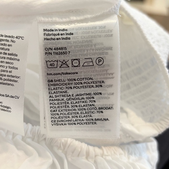 NWT • H&M Pure Cotton Puff-Sleeved Crop Top Blouse • size Small - Picture 7 of 7